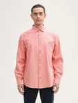 TOM TAILOR Langarmhemd Regular Fit Hemd Rosa/Rot/Orange