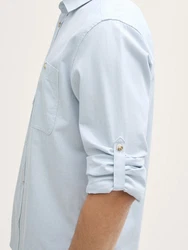 TOM TAILOR Langarmhemd Regular Fit Hemd Blau/Hellblau
