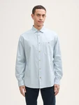 TOM TAILOR Langarmhemd Regular Fit Hemd Blau/Hellblau