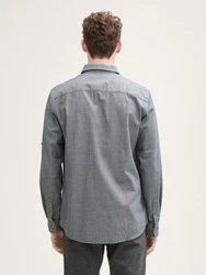 TOM TAILOR Langarmhemd Regular Fit Hemd Grau/Hellgrau/Dunkelgrau