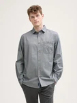 TOM TAILOR Langarmhemd Regular Fit Hemd Grau/Hellgrau/Dunkelgrau