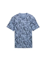 TOM TAILOR T-Shirt mit Muster Blau/Hellblau/Grau