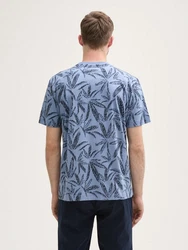 TOM TAILOR T-Shirt mit Muster Blau/Hellblau/Grau
