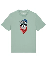 wat? Apparel T-Shirt Waschbr Grau/Hellblau/Grün