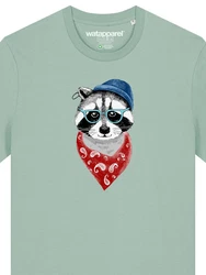 wat? Apparel T-Shirt Waschbr Grau/Hellblau/Grün