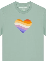 wat? Apparel T-Shirt Rainbow Heart Regenbogen