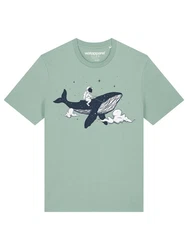 wat? Apparel T-Shirt Spacewhale Grün/Blau