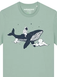 wat? Apparel T-Shirt Spacewhale Grün/Blau