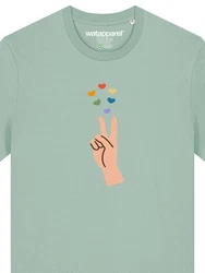 wat? Apparel T-Shirt Spread Love Mischfarben/Grau/Hellgrün/Grün/Hellblau