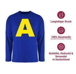 Shirtracer Rundhalsshirt Kostüm Buchstabe A Chipmunk Alvin Blau/Hellblau/Dunkelblau
