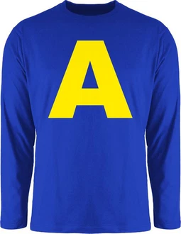 Shirtracer Rundhalsshirt Kostüm Buchstabe A Chipmunk Alvin Blau/Hellblau/Dunkelblau