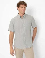 Brax Kurzarmhemd Style DAN Khaki/Grau/Hellgrau