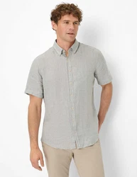 Brax Kurzarmhemd Style DAN Khaki/Grau/Hellgrau