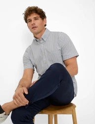 Brax Kurzarmhemd Style DAN Hellgrau/Grau