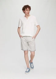 Cargoshorts Chino-Shorts aus Baumwolle mit fixiertem Umschlag