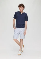 QS Cargoshorts Chino-Shorts Grau/Hellblau/Dunkelblau