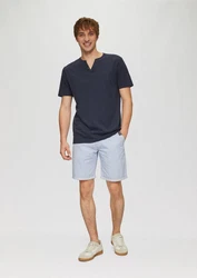 QS Cargoshorts Chino-Shorts Grau/Hellblau/Dunkelblau