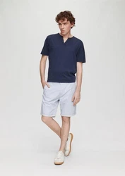 QS Cargoshorts Chino-Shorts Grau/Hellblau/Dunkelblau