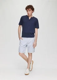 Cargoshorts Chino-Shorts aus Baumwolle mit fixiertem Umschlag
