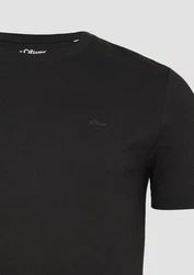 s.Oliver Kurzarmshirt T-Shirt Schwarz/Dunkelrot/Orange