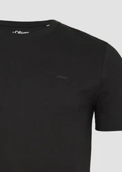 s.Oliver Kurzarmshirt T-Shirt Schwarz/Dunkelrot/Orange