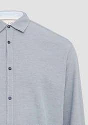 s.Oliver Langarmhemd Regular Grau/Hellblau/Blau