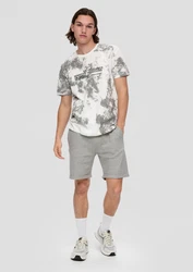QS Cargoshorts Shorts mit Tunnelzug Grau/Weiß/Hellgrau/Creme