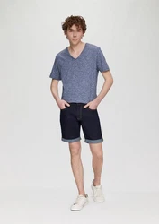 QS Cargoshorts Jeans-Bermuda John Regular Fit Mid Rise Hellblau/Dunkelblau/Blau/Grau