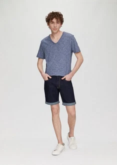 QS Cargoshorts Jeans-Bermuda John Regular Fit Mid Rise Hellblau/Dunkelblau/Blau/Grau