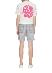 QS Cargoshorts Jeans-Bermuda John Regular Fit Mid Rise Rosa/Weiß/Grau/Creme