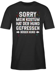 Shirtracer T-Shirt Sorry mein Kostüm hat der Hund gefressen Konfetti I Karneval & Fasching Rot/Schwarz/Grau/Dunkelgrün