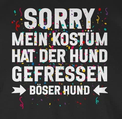 Shirtracer T-Shirt Sorry mein Kostüm hat der Hund gefressen Konfetti I Karneval & Fasching Rot/Schwarz/Grau/Dunkelgrün
