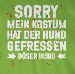 Shirtracer T-Shirt Sorry mein Kostüm hat der Hund gefressen Konfetti I Karneval & Fasching Neonfarben/Dunkelgrün/Grün
