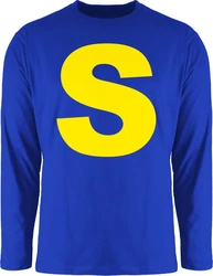 Shirtracer Rundhalsshirt Kostüm Buchstabe S Streifenhörnchen Chipmunk Simon Blau/Dunkelblau/Rot/Gelb/Hellblau