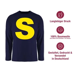 Shirtracer Rundhalsshirt Kostüm Buchstabe S Streifenhörnchen Chipmunk Simon Dunkelblau