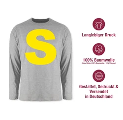 Shirtracer Rundhalsshirt Kostüm Buchstabe S Streifenhörnchen Chipmunk Simon Gelb/Silber/Rot