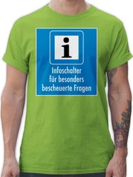 Shirtracer T-Shirt Infoschalter für besonders bescheuerte Fragen Grün/Neonfarben/Gelb/Türkis