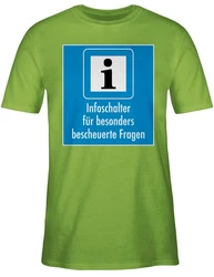 Shirtracer T-Shirt Infoschalter für besonders bescheuerte Fragen Grün/Neonfarben/Gelb/Türkis