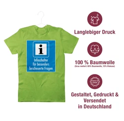 Shirtracer T-Shirt Infoschalter für besonders bescheuerte Fragen Grün/Neonfarben/Gelb/Türkis