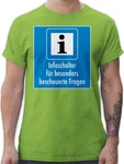 Shirtracer T-Shirt Infoschalter für besonders bescheuerte Fragen Grün/Neonfarben/Gelb/Türkis