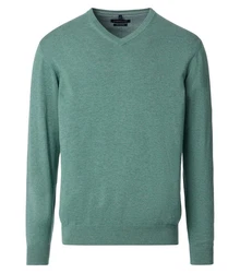 CASAMODA V-Ausschnitt Pullover Grün/Türkis/Hellblau