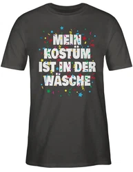 Shirtracer T-Shirt Mein Kostüm ist in der Wäsche Konfetti Karneval & Fasching Schwarz/Dunkelgrau/Mischfarben/Silber