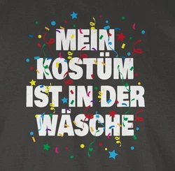 Shirtracer T-Shirt Mein Kostüm ist in der Wäsche Konfetti Karneval & Fasching Schwarz/Dunkelgrau/Mischfarben/Silber