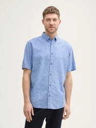 TOM TAILOR Kurzarmhemd Regular Fit Blau/Hellblau