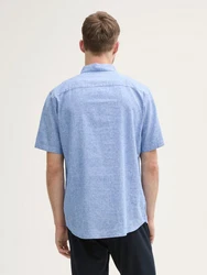 TOM TAILOR Kurzarmhemd Regular Fit Blau/Hellblau