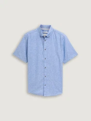 TOM TAILOR Kurzarmhemd Regular Fit Blau/Hellblau