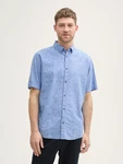 TOM TAILOR Kurzarmhemd Regular Fit Blau/Hellblau