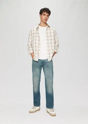 s.Oliver Stoffhose Jeans Benito Regular Fit Mid Rise Straight Leg Weiß/Grün/Creme/Schwarz/Gelb