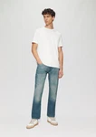 s.Oliver Stoffhose Jeans Benito Regular Fit Mid Rise Straight Leg Weiß/Grün/Creme/Schwarz/Gelb