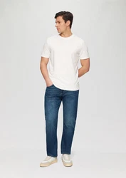 s.Oliver Stoffhose Jeans Benito Regular Fit Mid Rise Straight Leg Weiß/Creme/Schwarz
